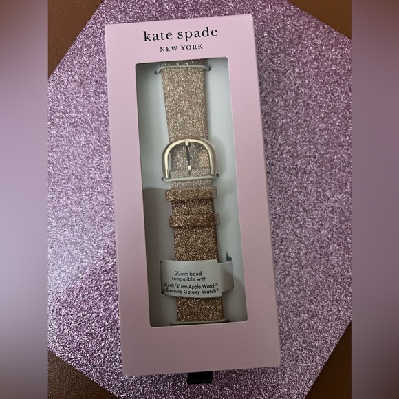 Kate Spade - NWT Rose Gold Glitter Leather 38/40mm Band For Apple Watch - Picture 6 of 7